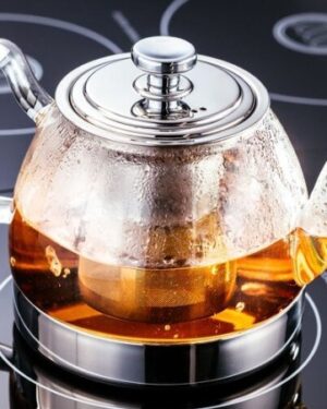 LS LUXURIOUS 900ML Pyrex Glass Kettle with Infuser for Induction Cooker & Stove & Gas (Both Induction Cooker Safe & Stove Safe" 1 PC