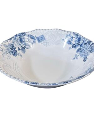 LS LUXURIOUS BIJOU ROSE NAVY BLUE Salad Bowl 23CM 1PC COLOUR: BLUE & WHITE TYPE: SALAD BOWL SIZE: 23CM MATERIAL: PORCELAIN DISHWASHER SAFE PACK OF: 1PC