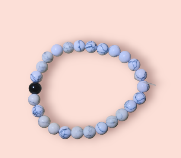 Unisex Bracelet Natural stone Howlite Round shape Smooth cut beads 7 inch stretchable bracelet for men & women