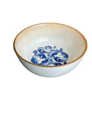 LS Luxurious Kaan Double Serve Bowl 17.5Cm Materia: Porcelain Colour: Blue with Brown & Cream Size: 17.5cm Pack of: 1pc