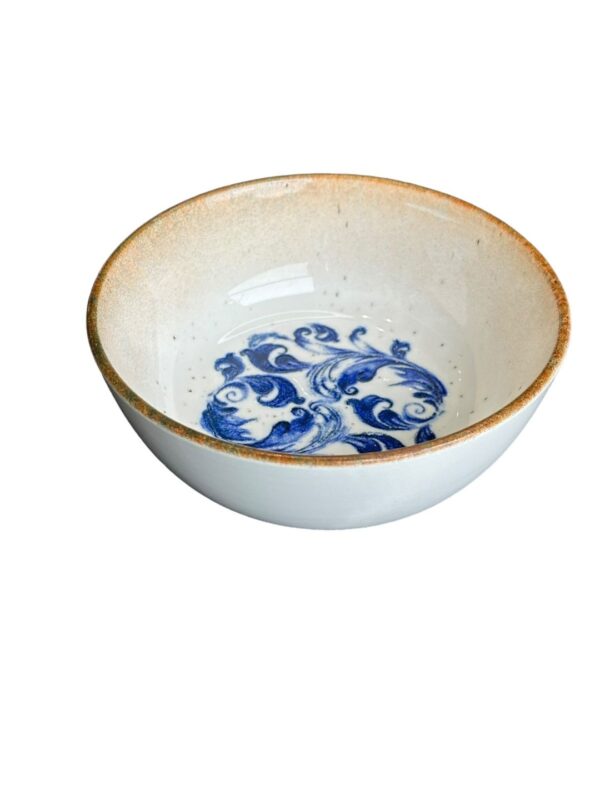 LS Luxurious Kaan Double Serve Bowl 17.5Cm Materia: Porcelain Colour: Blue with Brown & Cream Size: 17.5cm Pack of: 1pc