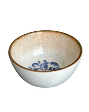 LS Luxurious Kaan Single Sarve Bowl 15Cm Materia: Porcelain Colour: Blue with Brown & Cream Size: 15cm Pack of: 1pc