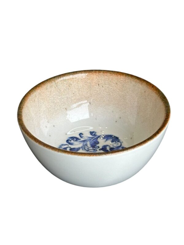 LS Luxurious Kaan Single Sarve Bowl 15Cm Materia: Porcelain Colour: Blue with Brown & Cream Size: 15cm Pack of: 1pc