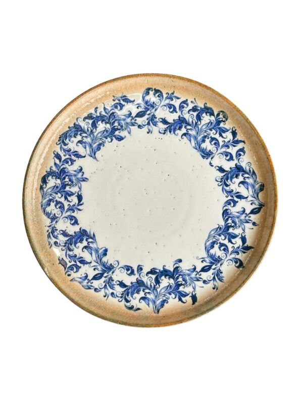 LS Luxurious Kaan Kaden Qtr Plate 21Cm Materia: Porcelain Colour: Blue with Brown & Cream Size: 21cm Pack of: 6Pcs