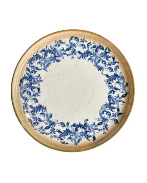 LS Luxurious Kaan Kaden Dinner Plate 27Cm Materia: Porcelain Colour: Blue with Brown & Cream Size: 27cm Pack of: 6Pcs