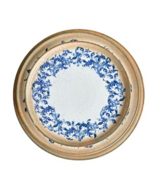 LS Luxurious Kaan Kaden Qtr Plate 21Cm Materia: Porcelain Colour: Blue with Brown & Cream Size: 21cm Pack of: 6Pcs