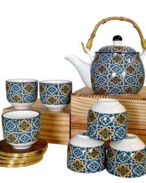 LS LUXURIOUS PRINTED 8PC TEA SET WITH GIFT BOX