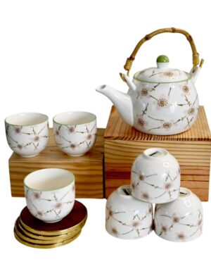 LS LUXURIOUS FLORAL 8PC TEA SET WITH GIFT BOX