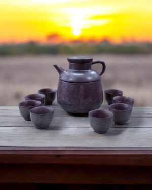 LS LUXURIOUS CERAMIC 7 PCS TEA SET 1Pc Warming Pot 1Pc Kettle 8Pcs Small Cup