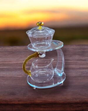 LS LUXURIOUS SODALIME GLASS TEA POT WITH JUG SET