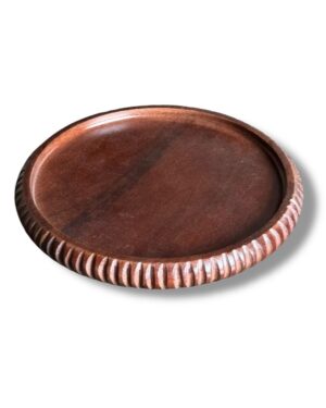 LS LUXURIOUS  Wallnut Mangifera Indica Round Platter Brown 10x10x1inch 1Pc