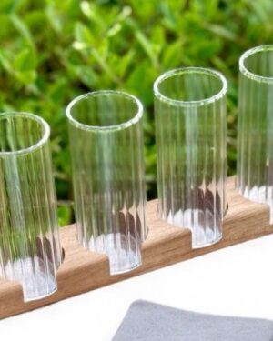LS LUXURIOUS Komos Shot Glasses on Paddle Set 6Pcs Glass