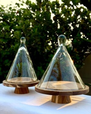 LS LUXURIOUS Tristan Dessert Stand with Conical Lid Wide 1Pc