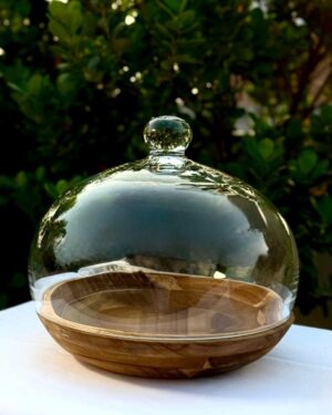 LS LUXURIOUS Cynthia Wooden Bowl with Dome Wide 1Pc