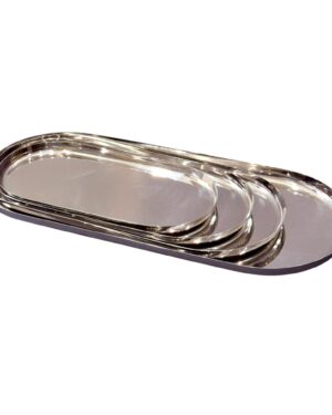 Stainless Steel Oval Trays Set of 4