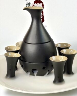 Japanese Sake Set, Black 170ml Set of 7