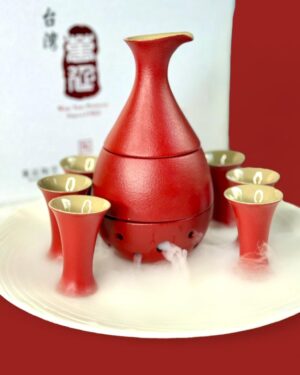 Japanese Sake Set, Red 170ml Set of 7