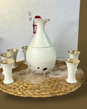 Japanese Sake Set, White 170ml Set of 7