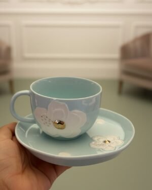 LS LUXURIOUS AURELIA CUP & SAUCER SET - BLUE 210ml