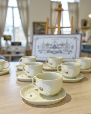 LS LUXURIOUS AURELIA CUP & SAUCER SET- BEIGE 210ml
