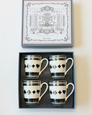 LS LUXURIOUS NOIR ROYALE FESTIVE MUG 300ml GIFT BOX Set of 4