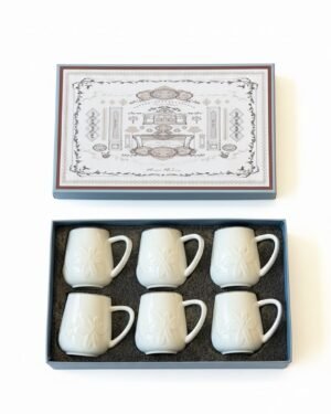 LS LUXURIOUS MON CHERIE MUG SET - WHITE 180ml Set of 6