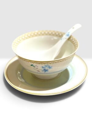 LS LUXURIOUS BECCABLOOM BLUE LACE SOUP SET 18PCS
